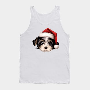 Christmas Peeking Puppy Tank Top